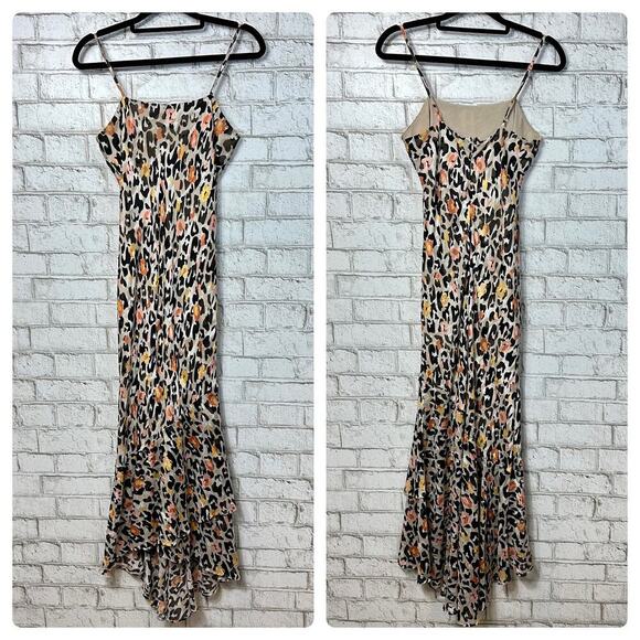Slate & Willow Dress Leopard Animal Print Midi Sleeveless Party Black Orange XS - Picture 2 of 9